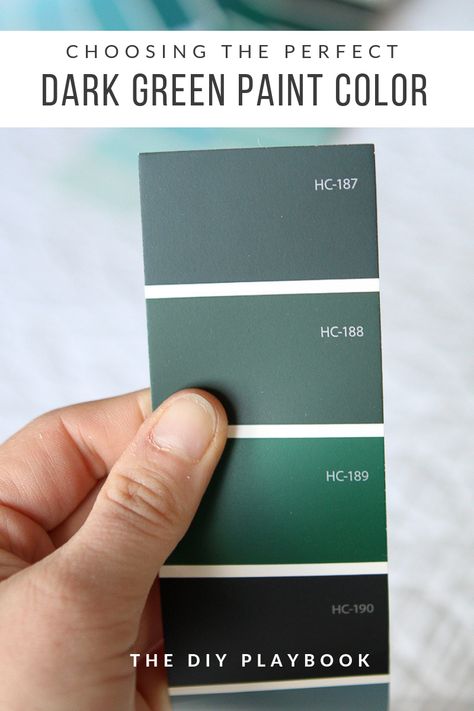 Choosing the perfect dark green paint color. I love a dark moody green for a bedroom space because it makes it feel super cozy. Come check out some of my favorite green paint colors and the winning color...essex green on the walls! #paint #greenpaint #paintcolor Essex Green Living Room, Green Painted Walls Bedroom, Emerald Green Paint Colors, Dark Green Paint, Essex Green, Paint House, Moody Green, Green Painted Walls, Dnevna Soba