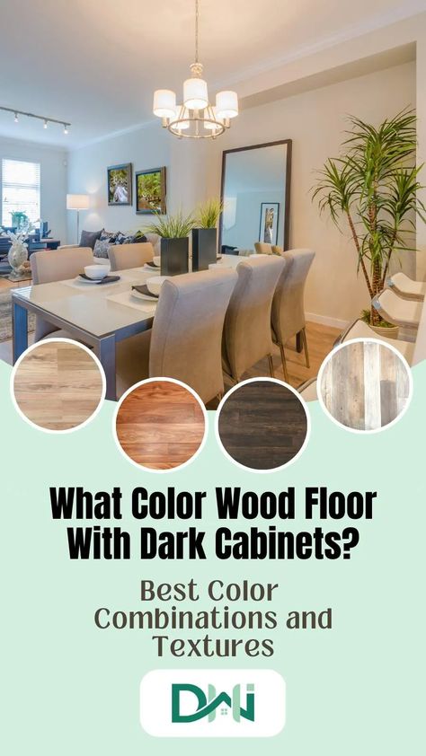 Wood Floor With Dark Cabinets, Lvp Flooring With Wood Cabinets, Matching Wood Floors To Wood Cabinets, Flooring With Dark Cabinets, Decor For Dark Wood Floors, Light Wood Floors Dark Cabinets, Floor With Dark Cabinets, Hardwood Floors In Bathroom, Tacky Decor