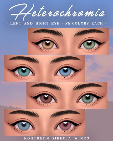 | northernsiberiawinds | ts4cc | heterochromic eyes | female | male | face detail | accessories | genetics | maxis match | Sims 4 Cc Patreon Eyes Preset, Sims 4 Cc Maxis Match Eyes Presets, Sims 4 Cc Cleavage Overlay, Sims 4 Cleavage Overlay, Northern Siberia Winds, Sims 4 Nails, Sims 4 Cc Eyes, Sims 4 Traits, The Sims 4 Skin