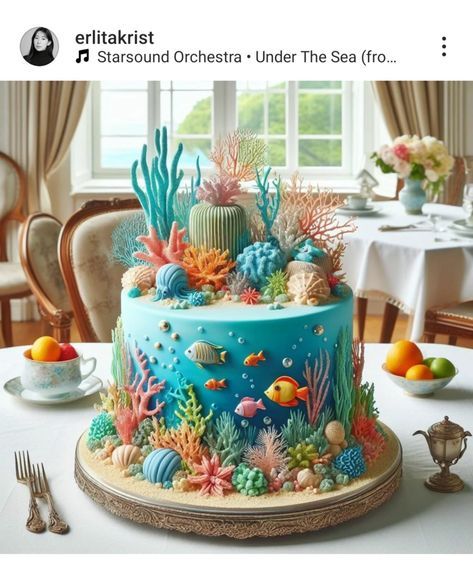 Undersea Cake, Coral Reef Cake, Underwater Birthday Cake, Sea Life Cake, Ocean Themed Cake, Aquarium Cake, Cheesecake Fudge, Ocean Birthday Cakes, Ocean Cakes