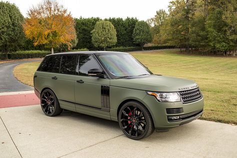 Olive Green Range Rover, Range Rover L405, Matte Range Rover, Range Rover Custom, Green Range Rover, Custom Range Rover, Girly Toys, Red Range Rover, Car Colours