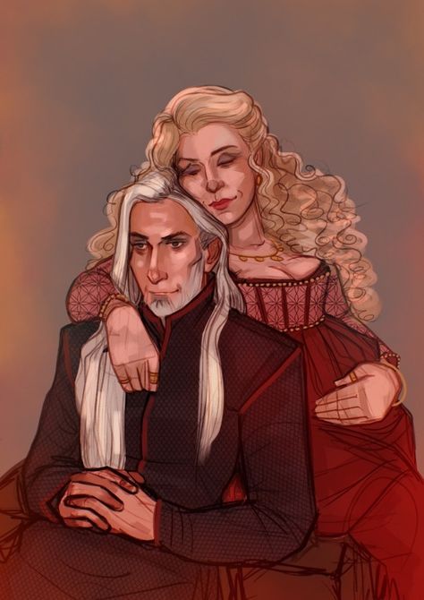 A doodle of young Jaehaerys and Alysanne from my neverending pile of Targ sketches 😅    Please do not repost without my permission! Doctor Who Sketches, Jaehaerys And Alysanne, Got Dragons, George Rr Martin, Targaryen Art, Asoiaf Art, Targaryen Aesthetic, Lily Evans, House Targaryen