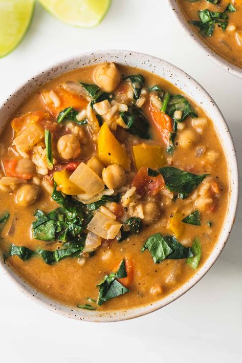 Peanut Chickpea, Peanut Stew Vegan, Running On Real Food, Vegetarian Stew, Plant Based Soups, Vegan Slow Cooker, Peanut Stew, Soups Stews Chilis, Dry Chickpeas