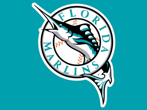 Florida Marlins Sport Logos, Florida Marlins, Mlb Logos, Sports Team Logos, Old Logo, Retro Logos, Miami Marlins, Wallpaper Space, National League