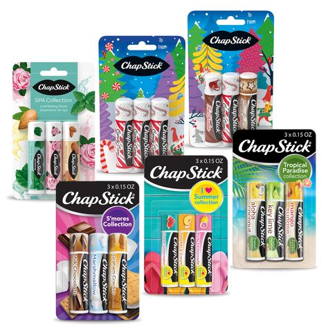 PRICES MAY VARY. Box of six packs of three 0.15-ounce ChapStick Fan Favorites Lip Balm Tubes Flavored ChapStick moisturizes and helps lips feel soft for smooth, silky lips every day Has multiple ChapStick lip balm collections, including Candy Cane ChapStick, Holiday Flavor ChapStick, Tropical Paradise ChapStick, S'mores ChapStick, I Love Summer ChapStick and Spa ChapStick Portable size is easy to stash in desk drawers and bags for lip care when you need it Flavored ChapStick multipack includes f Flavored Chapstick, Blistex Lip Balm, Chapstick Lip Balm, Desk Drawers, Lip Balm Collection, Sweet Watermelon, I Love Summer, Lip Balm Set, Lip Balm Tubes