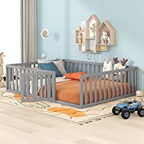 Floor Bed Toddler, Cool Toddler Beds, Twin Floor Bed, Cool Beds For Kids, Floor Beds, Kids Floor Bed, Toddler Bed Boy, Playhouse Bed, Montessori Floor Bed