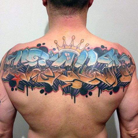 Street Art Wildstyle Graffiti Mens Back Tattoo Tattoo Graffiti Style, Tattoo Graffiti, Street Tattoo, Graffiti Tattoo, Best Graffiti, Graffiti Alphabet, Tattoo Project, Tattoo Videos, Graffiti Painting