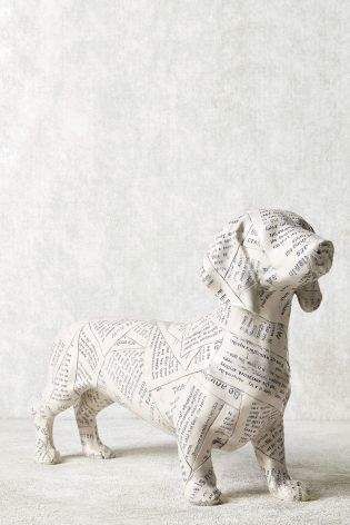 Next Newspaper Dachshund Sculpture - Black Stary Papier, Paper Mache Projects, Paper Mache Animals, Paper Mache Clay, Dalmatian Dog, Paper Mache Art, Paper Mache Sculpture, Paper Mache Crafts, Cardboard Art