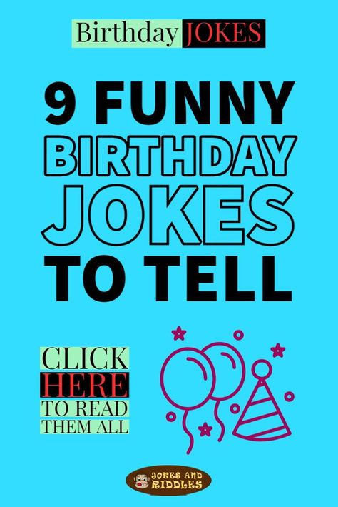 Here we have som funny birthday jokes you can tell your kids, mom and dad.In addition to a gift, why not tell some happy birthday jokes!Here you’ll find some good jokes to tell.  #Birthday #HappyBirthday #Jokes #Humor #Gift #Anniversary Funny Birthday Jokes For Men, Birthday Jokes Humor Hilarious, Knock Jokes Hilarious, Happy Birthday Jokes, Good Puns, Jokes For Teenagers, Hilarious Dad Jokes, Funny Birthday Jokes, Weird Jokes