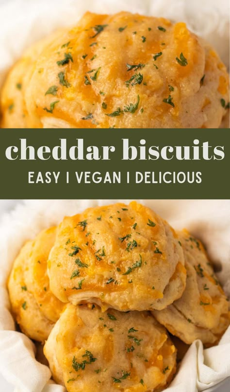 Vegan Cheddar Bay Biscuits, Vegan Cheddar Biscuits, Vegan Red Lobster Biscuits, Vegan Cheese Biscuits, Vegan Cheese Bread, Vegan Thanksgiving Recipes Appetizers, Vegan Cheddar Cheese Recipe, Simple Vegan Meals, Healthy Snacks Vegan