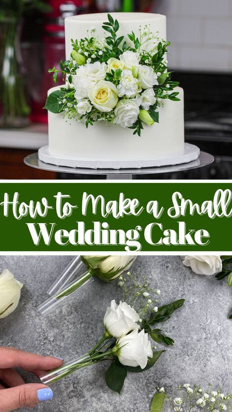 Cake Decorating Wedding Simple, Easy 2 Tier Wedding Cake, Simple Buttercream Wedding Cake Design, Wedding Cake For 25 People, Make My Own Wedding Cake, Wedding Cake Costco, How To Frost A Wedding Cake, Wedding Cakes Small 2 Tier, Wedding Cake For Beginners