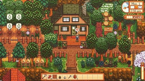 via simple.hylian on ig Sdv Hilltop Farm, Hilltop Farm Stardew Valley, Stardew Valley Hilltop Farm Layout, Cute Stardew Valley Outfits, Stardew Valley Aesthetic, Hill Top Farm, Farm Layouts, Stardew Ideas, Stardew Farm