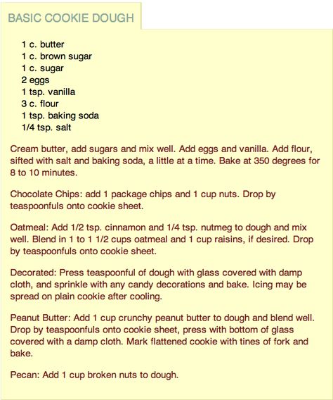 Master Cookie Dough Recipe, Universal Cookie Dough Recipe, Basic Cookie Dough Recipe Simple, Plain Cookie Dough Recipe, Cookie Batter Recipe, Cookies Dough Recipe, Plain Cookie Recipe, Basic Cookie Dough Recipe, Juicy Recipes