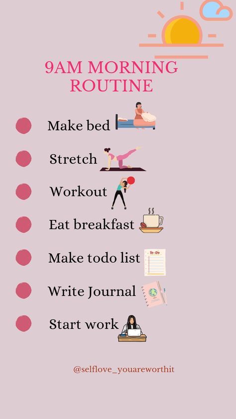 What To Do When Waking Up Early, Morning Routine 9am Wake Up, What To Do When You Wake Up Early, 9am Morning Routine, Waking Up, Wake Up Workout, Printable Diy Crafts, Daily Routine Habits, Morning Workout Routine