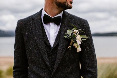 Black Tweed Groom Suit, Charcoal Tweed Suit, Tweed Suit Wedding, Black Tweed Suit, Tweed Blazer Men, Tweed Groom, Vintage Wedding Suits, Groom Suit Black, Mens Tweed Suit