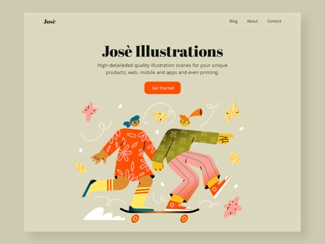 Jose Illustration Pack by Ksu Angeltseva for Vibrant Studio on Dribbble Ui Illustration, Website Illustration, Portfolio Web Design, Interactive Art, Web Graphic Design, Website Ideas, Simple Illustration, Ux Web Design, People Illustration