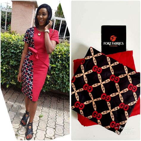 Plain And Pattern Ankara Styles For Women, Ankara Plain And Pattern Styles, Plain And Pattern Gown Styles, Material Gown, Plain And Pattern, African Pattern Fabric, Materials Gown Style, Aso Ebi Lace Styles, Aso Ebi Lace