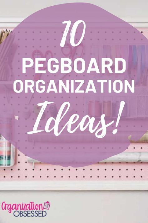 Pegboards are not just for garages anymore! Pegboards are endlessly useful and can help you solve just about any of your organization problems. Check out these 10 genius organization ideas for using a pegboard. #organizationideas #homeorganization #pegboardideas #pegboardorganization #pegboardstorage #pegboarddisplay Pegboard Organization Ideas, Downstairs Ideas, Pegboard Craft Room, Peg Board Walls, Kmart Decor, Pegboard Ideas, Board Organization, Pegboard Display, Pegboard Storage