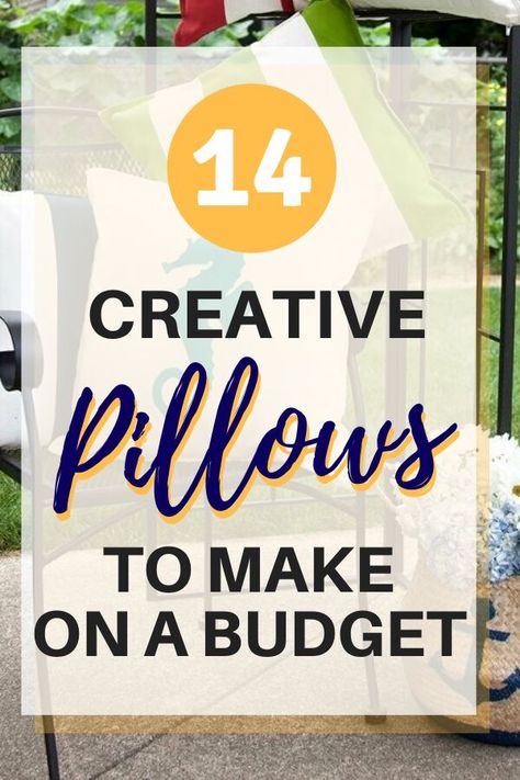 Decorate on a budget with these easy and creative hand made pillow covers to add to your living room, bedroom or outdoor chair cushions. These cheap pillow diy projects are fun to make, you'll find sew and no sew ideas so check out these diy pillow cover ideas. #diy #decorpillows #pillowcovers Small Pillows Ideas, Unique Pillows Diy, Pillow Patterns Sewing Free, Diy Chair Covers No Sew, Outside Pillows, No Sew Ideas, Pillow Cover Ideas, Frugal Homemaking, Diy Cushion Covers