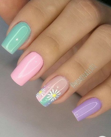 Essence Nails, Nails Yellow, Cute Spring Nails, Trendy Nail Art Designs, Simple Gel Nails, Nails Colors, Nails Blue, Jelly Nails, Nails Spring