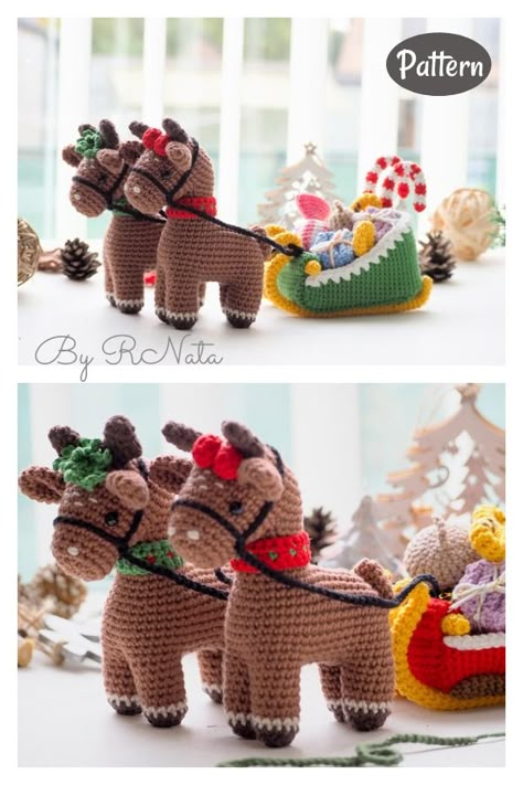 10 Amigurumi Christmas Reindeer Crochet Patterns Free & Paid - Page 2 of 2 Crochet Train, Christmas Reindeers, Reindeer Crochet, Christmas Crochet Patterns Free, Amigurumi Christmas, Crochet Deer, Crochet Patterns Free, Crochet Christmas Gifts, Crochet Xmas