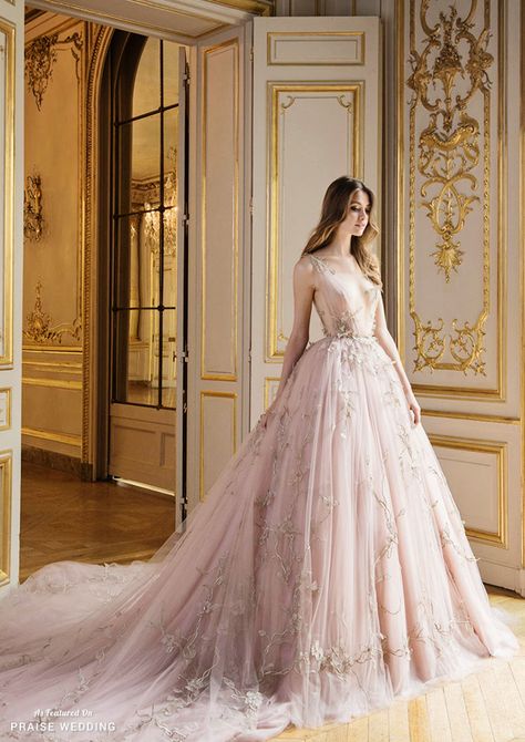 This soon-to-be iconic blush gown from Paolo Sebastian is definitely worthy of sitting on a throne! » Praise Wedding Community Paolo Sebastian, Pink Wedding Dress, Long Prom Dresses, Formal Gown, Pink Wedding, Evening Dresses, A Line, Prom Dresses, Prom