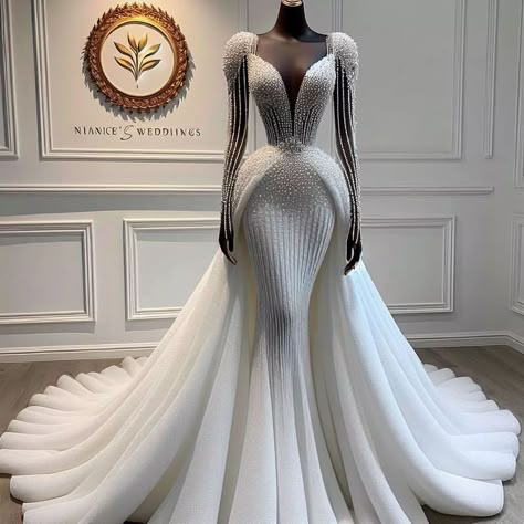 Nanice Weddings | Wedding dresses in Accra | ETHEREAL BEAUTY 😍 . . 😍WHAT WE DO AT NANICE WEDDINGS? 😍WE DESIGN AND MAKE DRESSES FOR ALL EVENTS 😍CUSTOM TAILORED TO FIT YOUR SIZE AND PRE… | Instagram Wedding Dress Color Ideas, Wedding Gown Black Women, Wedding Dress 2025, Arabian Wedding Dress, Luxury Bride Dress, Two In One Wedding Dress, Extra Wedding Dresses, Black Women Wedding Dresses, Custom Bridal Dress