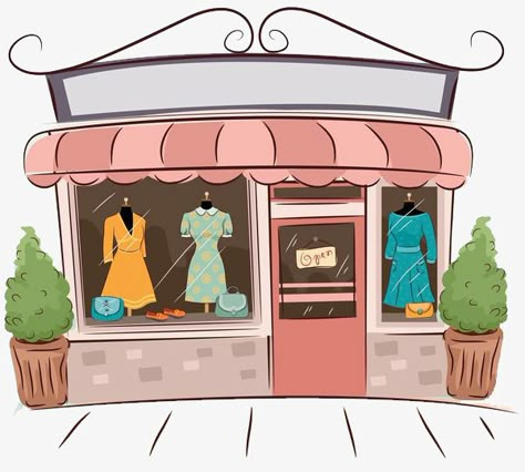 Draw Furniture, Mall Facade, Shopping Clipart, Shop Illustration, Sarah Kay, Retro Shop, Shop Window Design, Interior Stairs, Shop Window Displays