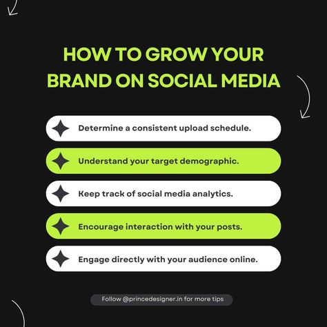 🚀 Want to grow your brand on social media? 🚀 Here are a few key tips to help you succeed: ✨ Determine a consistent upload schedule. ✨ Understand your target demographic. ✨ Track your social media analytics. ✨ Encourage interaction with your posts. ✨ Engage directly with your audience. Social media success takes strategy and creativity! Visit princedesigner.in for more tips and to explore my UI/UX design portfolio. #SocialMediaGrowth #BrandBuilding #Freelancer #UXDesigner #UIDesigner #Design... Ux Design Portfolio, Social Media Analytics, Social Media Success, Design Hack, Social Media Growth, Digital Strategy, September 7, User Interface Design, Brand Building