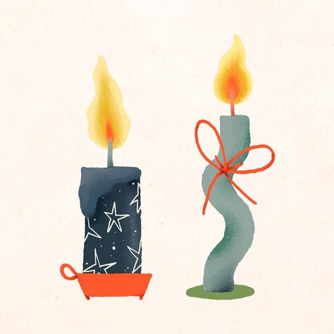 Christmas Decor Illustration, Christmas Candle Illustration, Candle Illustration Drawing, Candles Illustration, Candle Doodle, Spiritual Christmas, Candlestick Christmas, Holidays Illustration, Candle Graphic