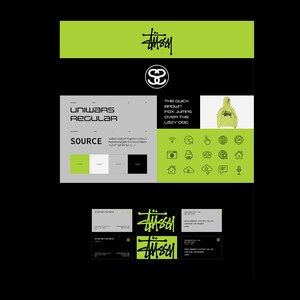 Neon green, black, gray brandboard featuring stussy logo, font style, custom icons, hoodie mockup, and business card mockups Branding Sheet, Branding Style Guide, Stussy Branding, Black Branding, Style Guide Template, Style Sheet, Guide Template, Brand Assets, Branding Template