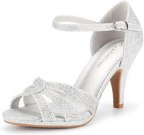 Platform Dress Shoes, Silver Sparkly Heels, Glitter Fashion, Womens Stilettos, Glitter Heels, Elegant Man, Chunky Heels Sandals, Bride Shoes, Stiletto Sandals