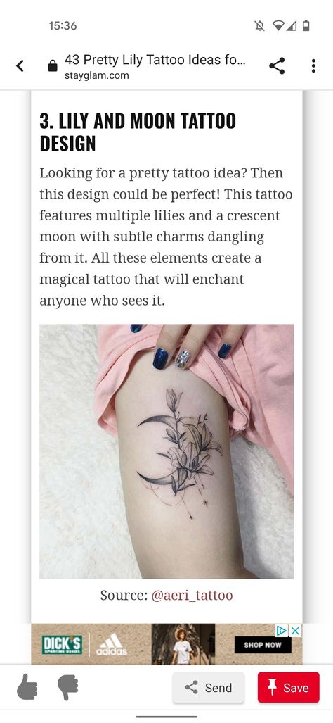 Lily And Moon Tattoo, Sleeve Inspiration, Lillies Tattoo, Dragon Moon, Lunar Witch, Witch Tattoo, Moon Tattoo Designs, Red Lily, Lily Tattoo