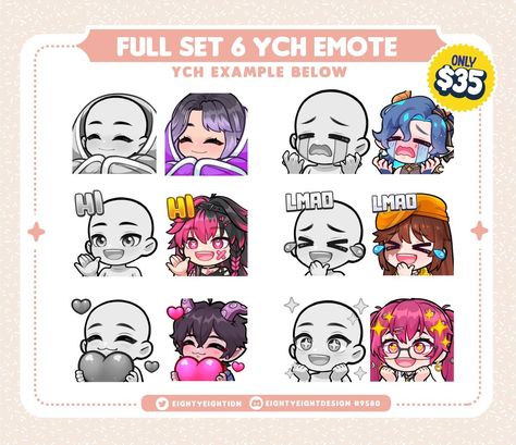 Vtuber Emotes Base, Emotes Twitch Base, Emote Template, Emote Reference, Emotes Base, Emote Base, Vtuber Emotes, Emote Ideas, Chibi Marvel