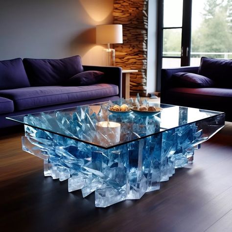 A Touch of Luxury: Crystal-Inspired Coffee Table for Stylish Homes Comercial Interior Design, Glass Coffee Tables, Apartment Dining, Solid Coffee Table, Stylish Interior Design, Coffee Shops Interior, Stylish Coffee Table, Luxury Homes Interior, Inspired Living