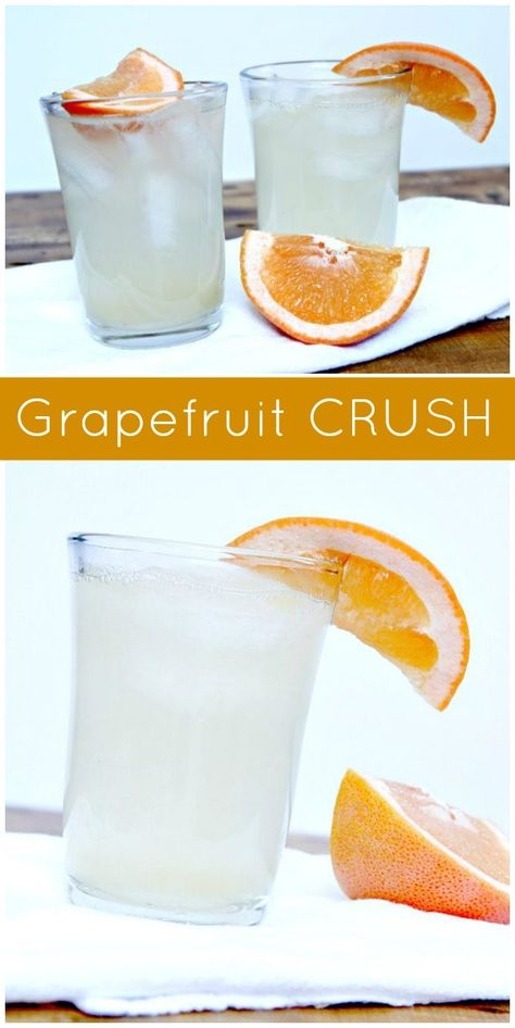 Grapefruit Crush cocktail recipe from RecipeGirl.com #grapefruit #crush #grapefruitcrush #cocktail #drink #recipe #RecipeGirl Grapefruit Crush Recipe, Grapefruit Crush, Crush Drink, Peaches And Strawberries, Best Punch Recipe, Whole30 Recipes Lunch, Avocado Recipes Easy, Grapefruit Vodka, Grapefruit Recipes