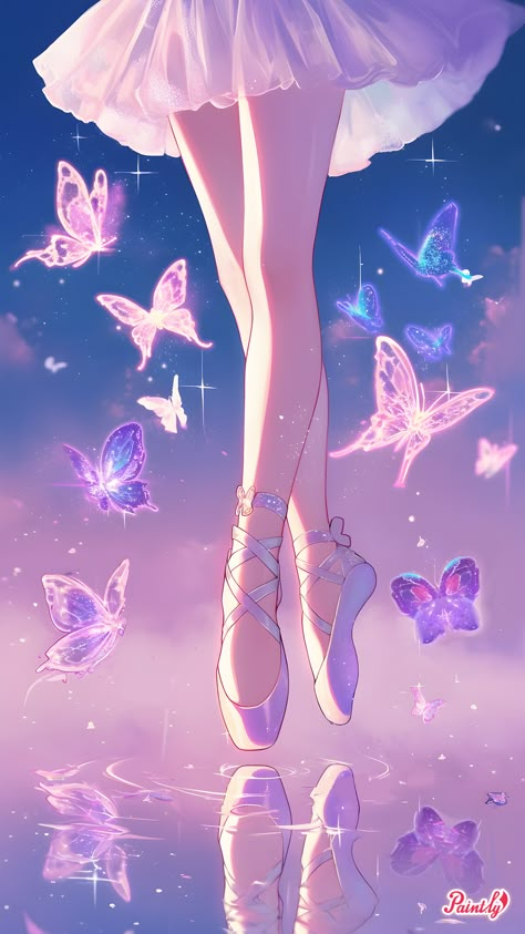 Ballet Art Wallpaper, Cute Ballerina Drawing, Ballet Shoes Art, Ballerina Anime, Glowing Rocks, Hilarious Images, Ballet Wallpaper, Artsy Background, Pink Wallpaper Girly