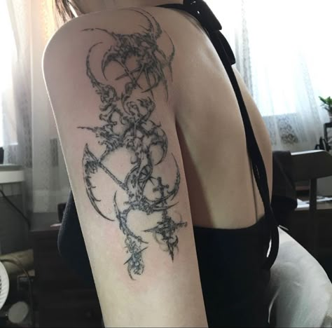 Cyberciligism Tattoo, Grunge Tattoo, Sigil Tattoo, Tattoo Style Drawings, Dream Tattoos, Black Ink Tattoos, Elegant Tattoos, Dope Tattoos, Simplistic Tattoos