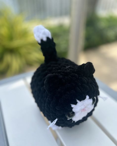 ��✨ Introducing Tuxedo, our latest creation: a charming black and white kitty! 🐱 Perfect for cozy cuddles or as a unique gift for cat lovers. 🖤🤍 #handmade #handcrafted #crochet #cat #pet #animals #toy #etsy #cute #foryou Crochet Tuxedo Cat, Black Cat Crochet, Black And White Kitty, Cozy Cuddles, Cat Standing, Cat Beautiful, Crochet Plushies, Black And White Cat, Gifts For Cat Lovers