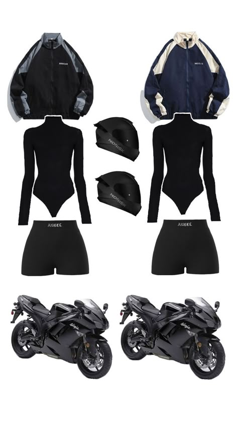 Motorbike Clothes, Biker Outfits For Women, Biker Outfits, Motorbike Clothing, Matching Outfits Best Friend, Matching Pjs, Biker Boys, Biker Outfit, Sports Bikes Motorcycles