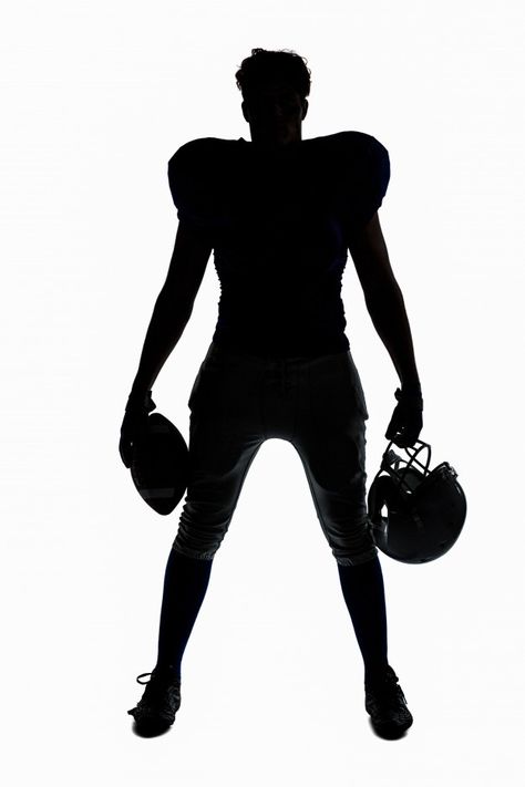 Football Prayer, Black Football Players, Football Clip Art, Football Silhouette, Football Tattoo, Sports Painting, Silhouette People, School Theme, American Football Players