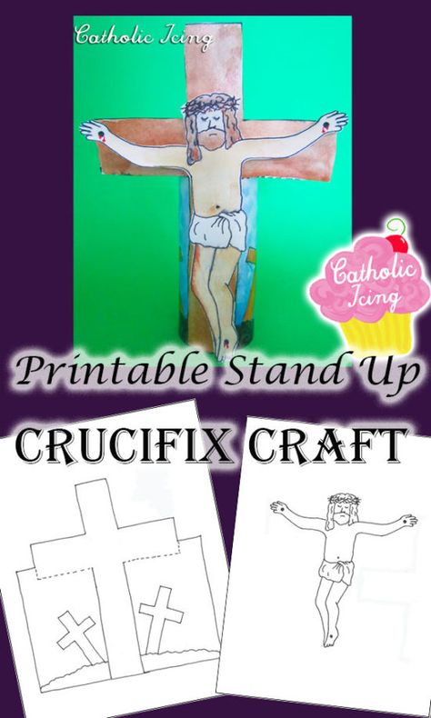 Catholic ABC's is a fully Catholic preschool curriculum that has a Saint, craft, and more for each lesson and follows a letter of the week format! There are lots of amazing Bible crafts here for Christian children, and a lot of the printables are free. Check it out! #bible #biblecrafts #catholic #catholickids #catholicicing #liturgicalliving #christianpreschool #letteroftheweek Crucifixion Of Jesus Craft, Cross Craft Preschool, Preschool Crucifixion Craft, Jesus Died On The Cross Craft, Catholic Schools Week Activities For Preschool, Catholic Easter Crafts, Free Catholic Printables Children, Catholic Easter, Calendar For Kids