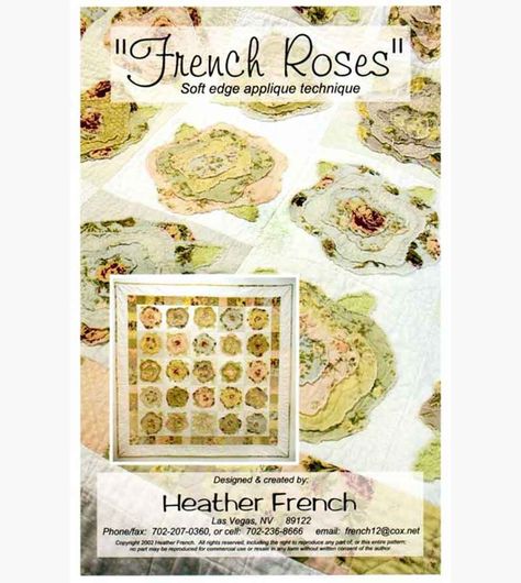 French Roses Pattern French Roses Quilt, Roses Quilt, French Roses, Quilt In A Day, Rose Quilt, Raw Edge Applique, Applique Quilt Patterns, French Rose, How To Finish A Quilt