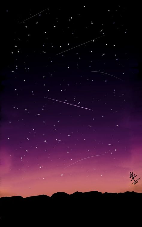 Nighttime Drawing, Night Sky Painting Easy, Night Sky Gradient, Night Sky Digital Art, Sky Digital Art, Night Sky Drawing, Sunset Painting Easy, Maharaj Wallpapers, Drawing Sky