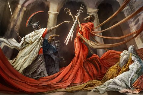 ArtStation - Oath of Horatii, Alexandre Chaudret Oath Of The Horatii, Masterpieces Painting, Skeleton Illustration, The Masterpiece, Wallpaper Online, Original Wallpaper, Cthulhu, Digital Wallpaper, Ipad Air