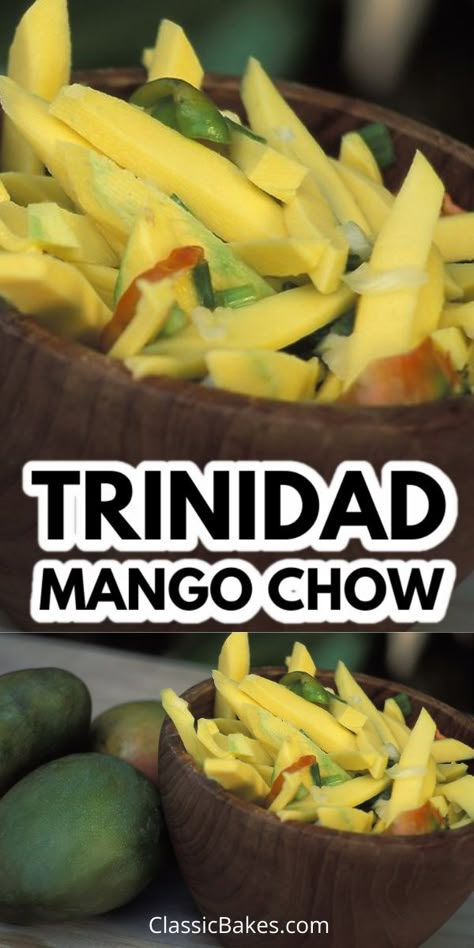 Mango Chow, Trinidadian Recipes, Guyanese Recipes, Chow Recipe, Recipe Mango, Trinidad Recipes, Carribean Food, Trini Food, Green Mango