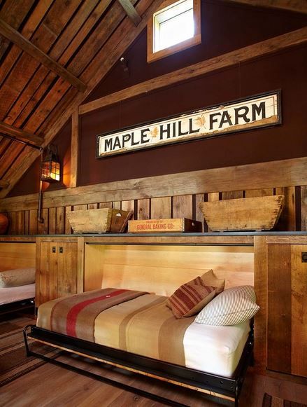 pull down murphy beds - Maple Hill Farm Barn Sleeping Loft Modern Farmhouse Style Bedroom, Murphy Bed Plans, Barn Renovation, Party Barn, Attic Renovation, Attic Remodel, Rustic Living, Farmhouse Bedroom, Co Design