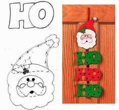 Colgantes navideños hechos con foami o goma eva - Dale Detalles Christmas Props, Felt Crafts Christmas, Felt Christmas Decorations, Christmas Door Hanger, Navidad Christmas, Christmas Templates, Christmas Sewing, Ho Ho Ho, Christmas Paper