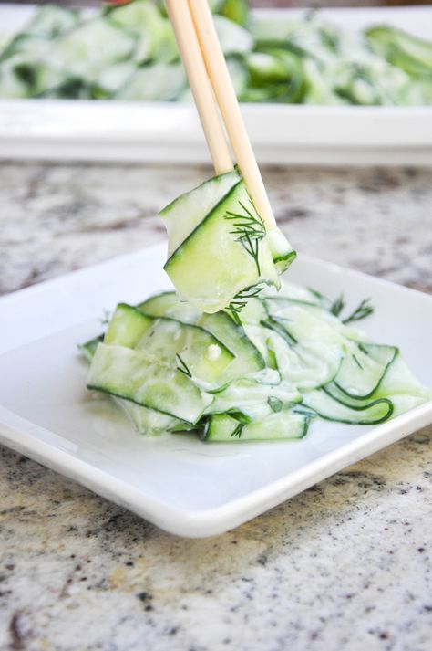 Cucumber Ribbon Salad with Fresh Herb Dressing – California Grown Cucumber Ribbon Salad, Herb Dressing Recipe, Food Recipes Meal Prep, Seafood Sides, Ribbon Salad, Cucumber Dressing, Herb Dressing, Creamed Cucumbers, Unique Salad