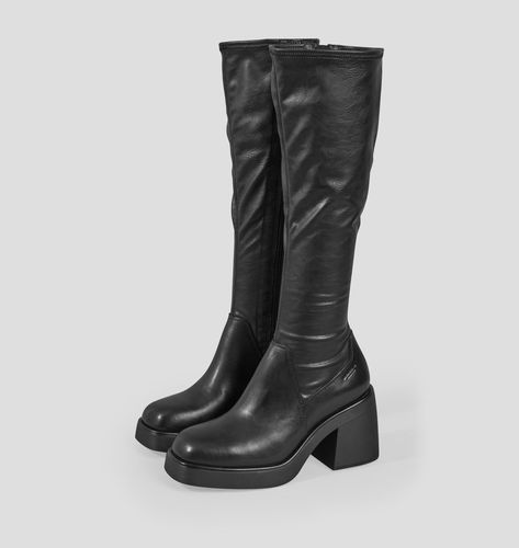 Black Boots Aesthetic, Vagabond Brooke, Block Heels Black, Tall Boots Black, Go Go Boots, Mode Hippie, Black High Boots, Gogo Boots, Black Knee High Boots